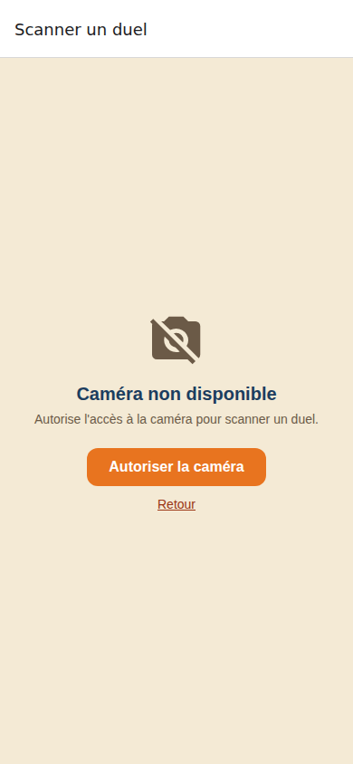 Scanner de QR code pour rejoindre le duel d'un camarade